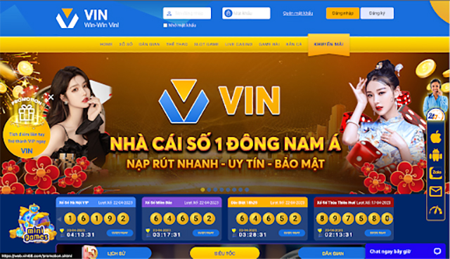 Giao diện chính của vin68