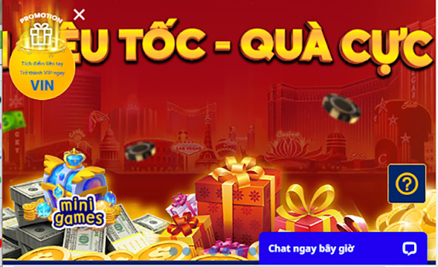 Chat trên trang website của vin68