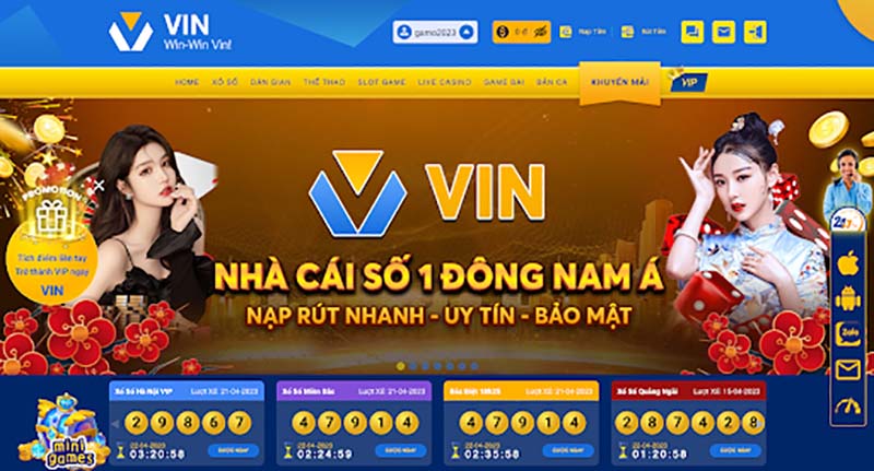 Giao diện của vin68