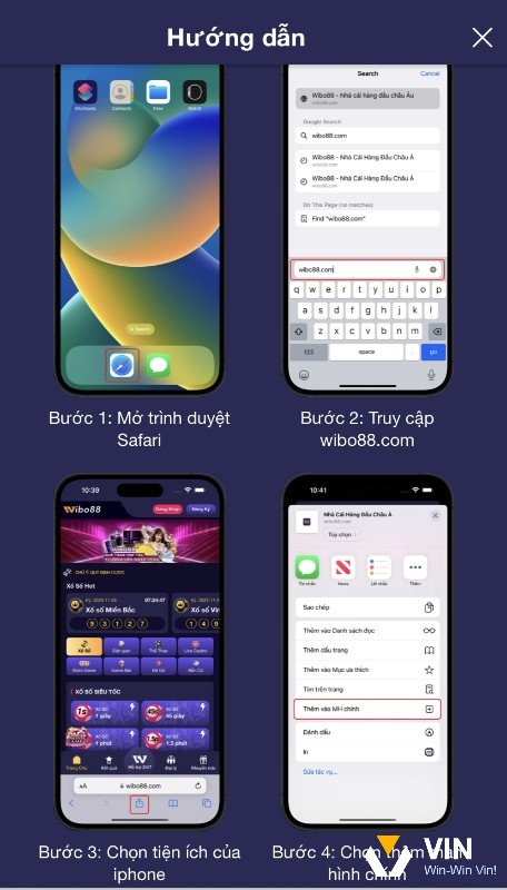 Những bước thực hiện tải app Wibo88 cho IOS