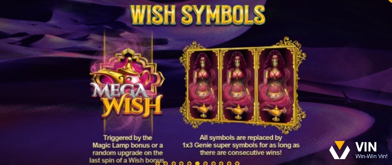 Mega Wish được kích hoạt khi có các biểu tượng Magic Lamp