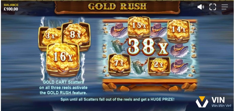 Tính năng Gold Rush sẽ mang đến hệ số nhân luỹ tiến, lên tới x50