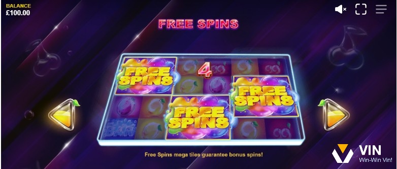 Xuất hiện biểu tượng Free Spins sẽ kích hoạt vòng quay miễn phí