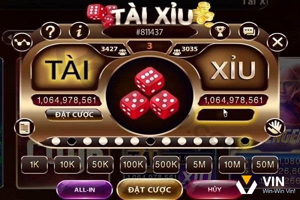 Các hạng mục cá cược trong game tài xỉu