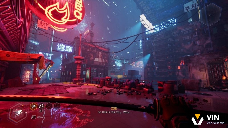 Game Ghostrunner kết hợp đồ họa cyberpunk sống động với nhạc nền synth-wave