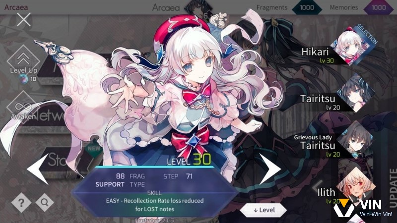 Hệ thống nhân vật đa dạng và hấp dẫn trong Arcaea