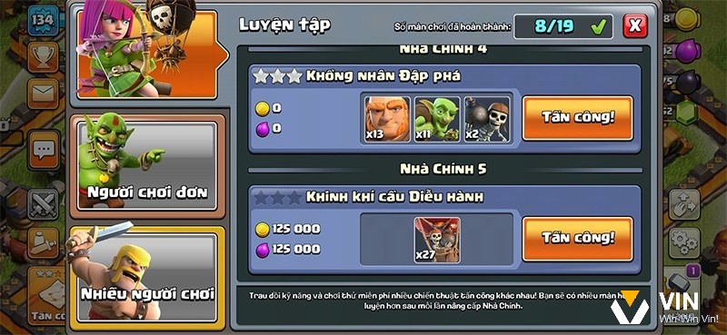 Các chế độ chơi trong Clash of Clans đa dạng tạo nên trải nghiệm hấp dẫn cho người chơi