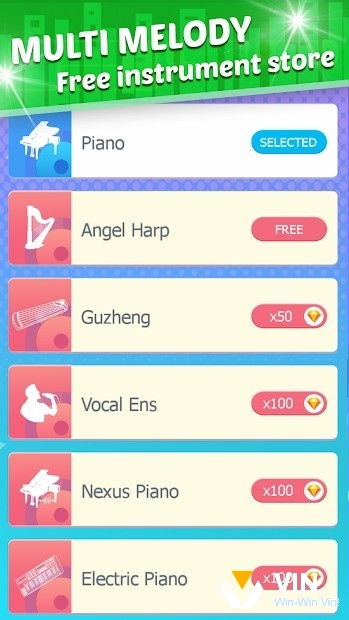 Nhạc cụ chính trong game là piano và nhiều loại nhạc cụ phổ biến khác