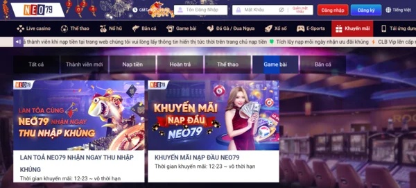 Đăng ký NEO79 - Nhận thưởng hấp dẫn ngay hôm nay