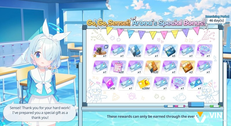 Hình ảnh màn hình quay gacha trong Blue Archive