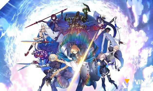 Hình ảnh các Servant nổi bật trong Fate/Grand Order với nền vũ trụ kỳ ảo