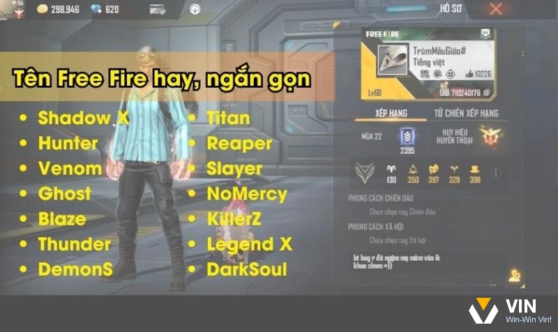 Những cái tên phong cách thường mang tính chất uy lực, thể hiện sự mạnh mẽ và quyết tâm chiến thắng