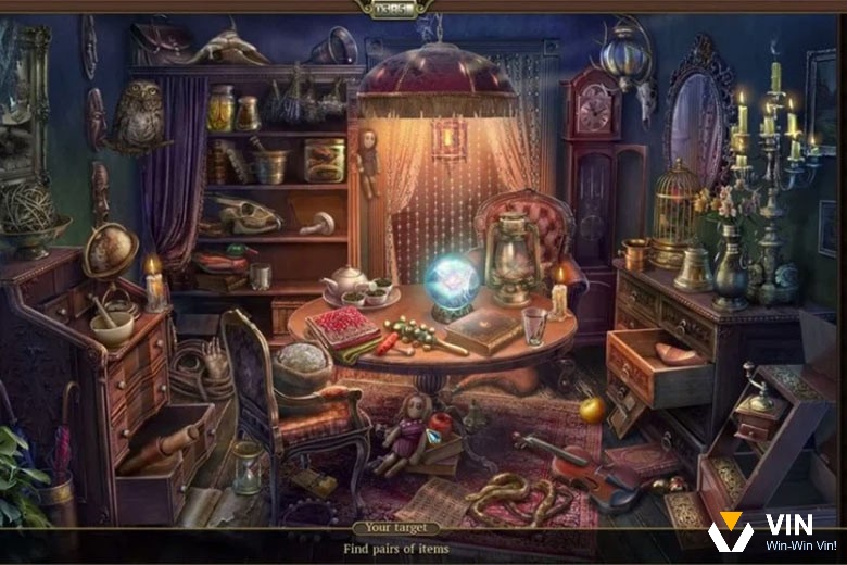 Giao diện game tìm đồ vật với nhiều chi tiết nhỏ hấp dẫn