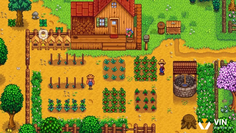 Stardew Valley gây ấn tượng với lối chơi nông trại kết hợp RPG, mang lại trải nghiệm thư giãn và thú vị