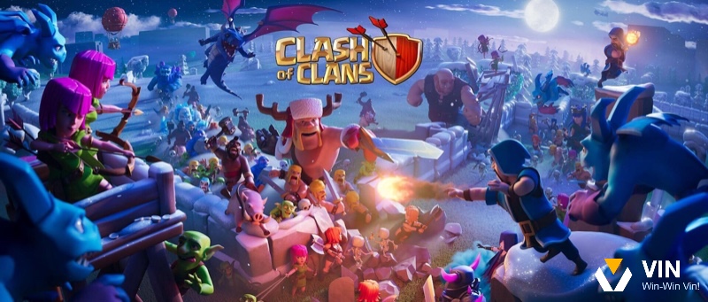 Clash of Clans cho phép người chơi xây dựng làng, tham gia chiến đấu PvP và trải nghiệm các cuộc chiến clan war kịch tính
