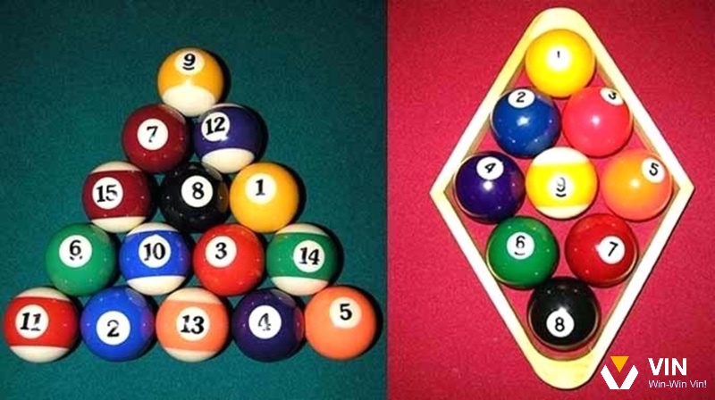 Các luật chơi phổ biến trong game bắn bi a online: 8 bi, 9 bi và Snooker.