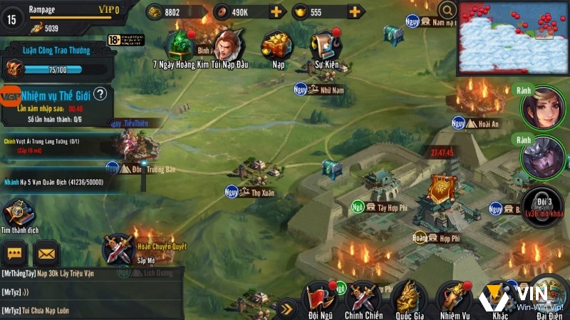 Người chơi có thể tham gia quốc chiến thời gian thực trong game công thành xưng đế mobile và thử thách tư duy chiến thuật sâu sắc.