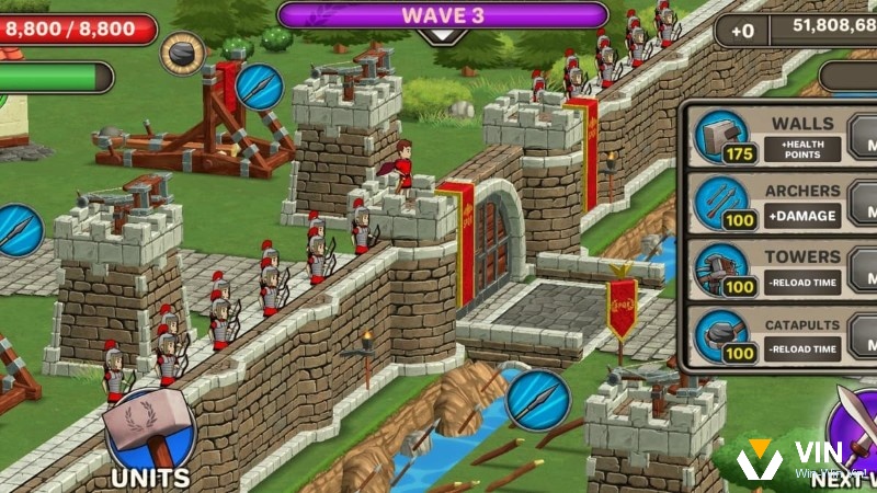 Grow Empire Rome kết hợp thủ thành và mở rộng lãnh thổ, rất hợp với game thủ thích phong cách La Mã cổ đại