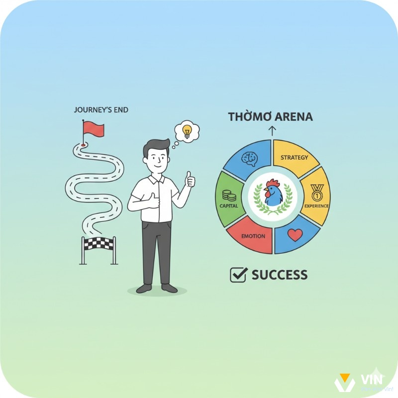 Người đàn ông mỉm cười tổng kết chiến lược, kinh nghiệm và quản lý cảm xúc trong thi đấu gà