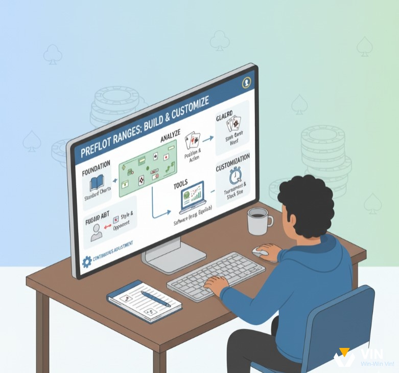 Người chơi poker xây dựng, và tùy biến Preflop Ranges dựa trên vị trí, hành động và phong cách để tối ưu hóa chiến thuật