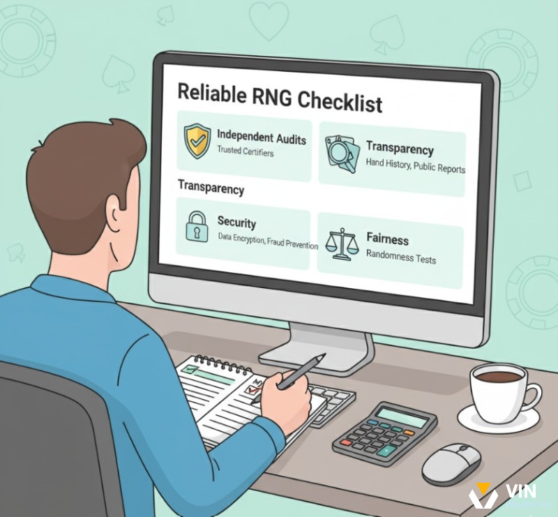 Người chơi poker đánh giá độ tin cậy của RNG trên một nền tảng trực tuyến bằng cách xem xét nhiều yếu tố