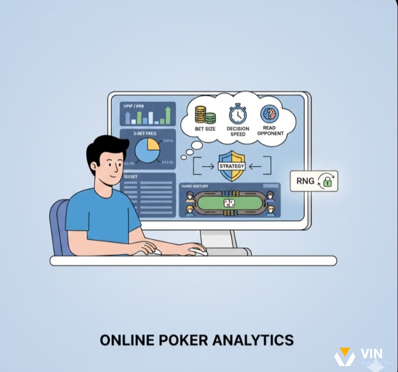 Người chơi poker trực tuyến đọc vị đối thủ thông qua phân tích thống kê, kích thước cược và tốc độ ra quyết định