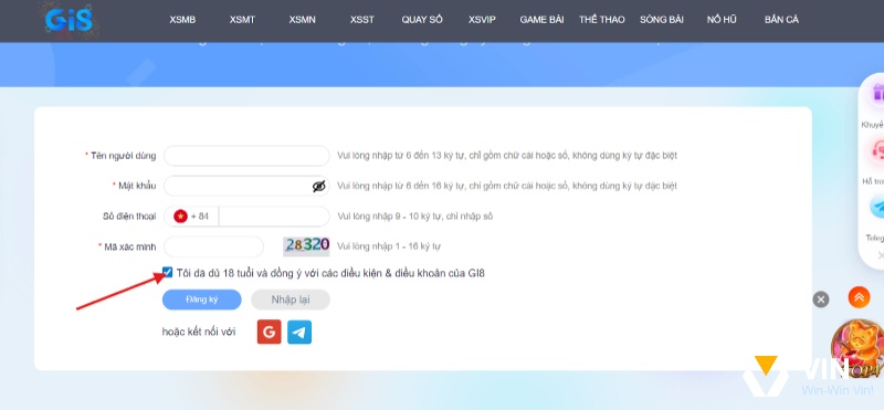 Quá trình tạo tài khoản Gi8 trên PC/di động yêu cầu người dùng điền đầy đủ thông tin, thiết lập mật khẩu, xác minh số điện thoại và đồng ý điều khoản
