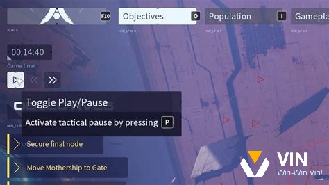 Giao diện tactical pause hiển thị trong Homeworld 3