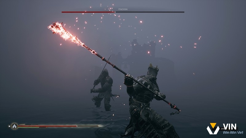 Cận cảnh giao tranh trong Mortal Shell khi hiệu ứng va chạm xuất hiện