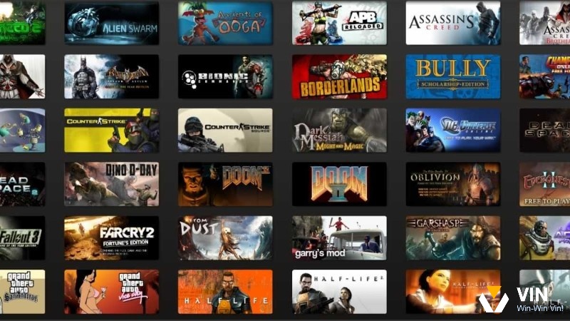 Giao diện app tải game pc trên máy tính với danh sách game đa dạng