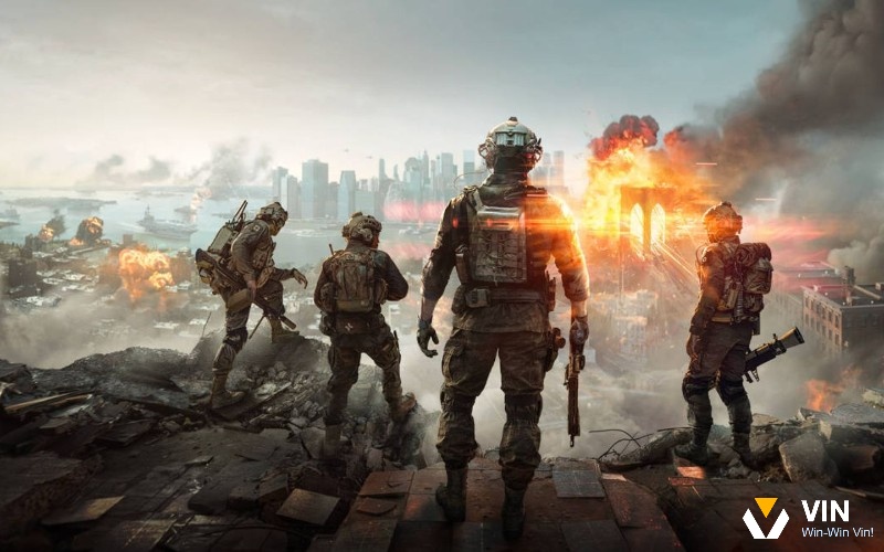 Lính đổ bộ gần bệ phóng Orbital trong game Battlefield 2042