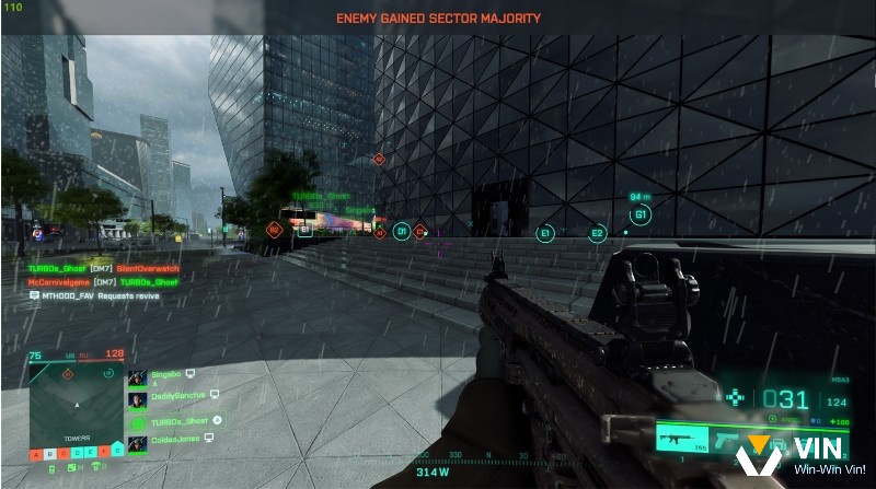 HUD và nhận diện đồng minh trong giao tranh đô thị Battlefield 2042
