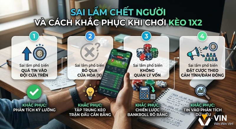 Hướng dẫn khắc phục 4 sai lầm chết người khi chơi Kèo Châu Âu 1x2 là gì, từ quản lý vốn đến phân tích dữ liệu chuyên sâu