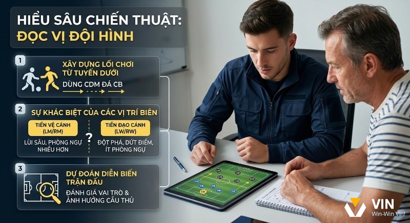 Quy trình 3 bước hiểu sâu chiến thuật, đọc vị đội hình qua ký hiệu các vị trí trong bóng đá viết tắt và phân biệt vai trò cầu thủ