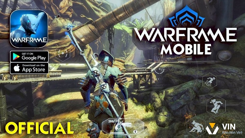 Warframe Mobile với chiến binh Tenno và bộ giáp sinh học tương lai