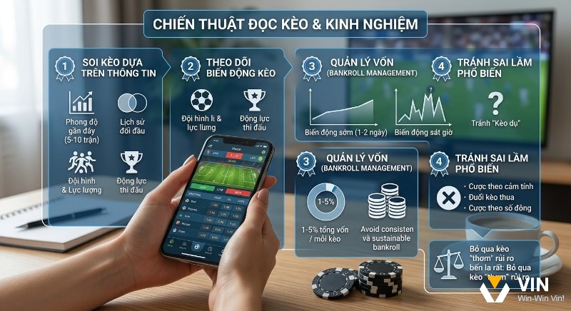 Tổng quan chiến thuật đọc kèo và kinh nghiệm thực chiến giúp soi thông tin, theo dõi biến động, quản lý vốn và tránh các sai lầm phổ biến
