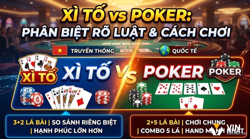 Xì tố khác poker: So sánh chi tiết luật chơi và chiến thuật